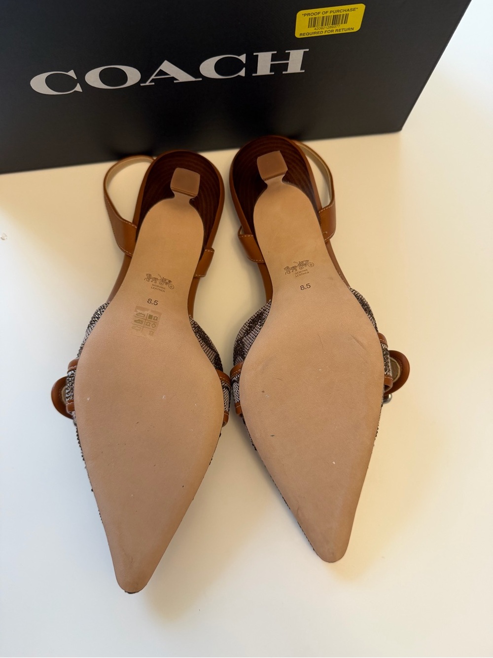 ✨ Brand New Coach Margot Crystal Signature Slingback Flats - Picture 4 of 4